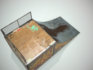 small skate ramp pbr textures Modello 3D