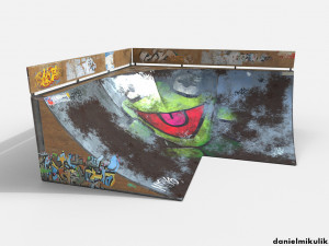 corner skate ramp pbr textures 3D 模型