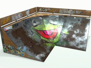 corner skate ramp pbr textures 3D-Modell