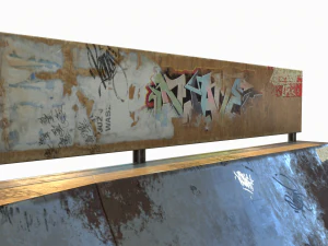 corner skate ramp pbr textures 3D Model
