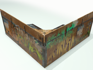 corner skate ramp pbr textures 3D-Modell