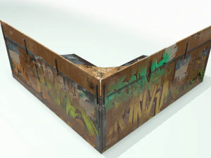 corner skate ramp pbr textures 3D Model