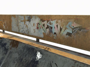 corner skate ramp pbr textures 3D Model