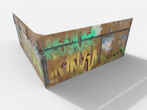 corner skate ramp pbr textures 3D Model