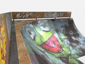 corner skate ramp pbr textures 3D-Modell