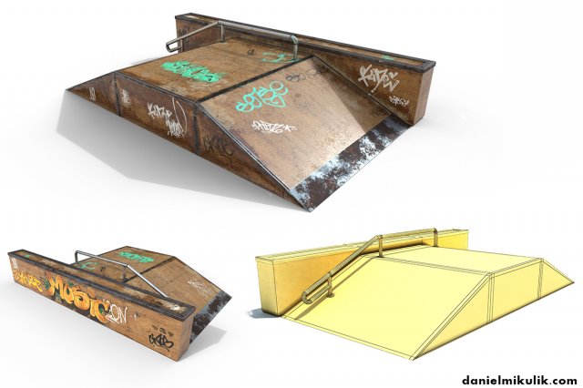 sk8 ramp pbr textures 3D Модель .c4d .max .obj .3ds .fbx .stl .blend 