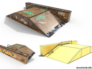 sk8 ramp pbr textures 3D-Modell