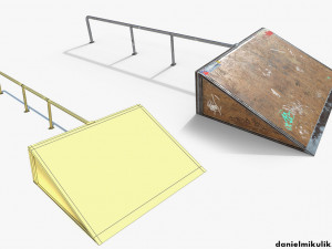 small sk8 ramp pbr textures 3D 모델