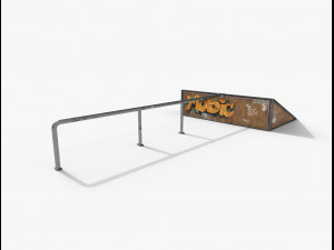 small sk8 ramp pbr textures Model 3D