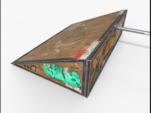 small sk8 ramp pbr textures Model 3D