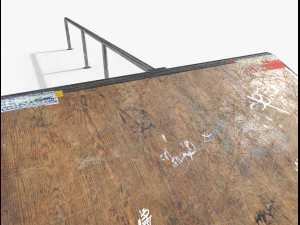 small sk8 ramp pbr textures 3D Model