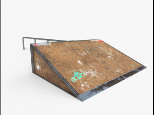 small sk8 ramp pbr textures Model 3D