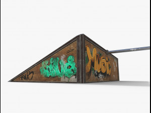 small sk8 ramp pbr textures Model 3D