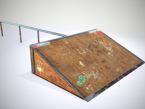 small sk8 ramp pbr textures Model 3D