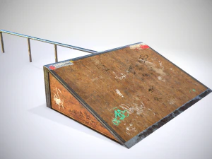 small sk8 ramp pbr textures 3D Model