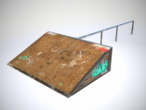 small sk8 ramp pbr textures Model 3D