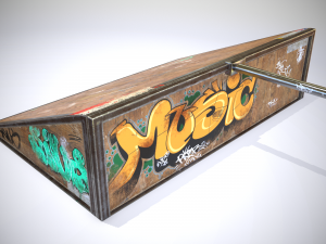 small sk8 ramp pbr textures Model 3D
