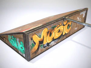 small sk8 ramp pbr textures 3D Model
