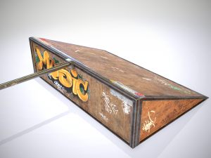 small sk8 ramp pbr textures Model 3D