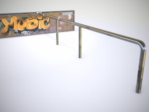 small sk8 ramp pbr textures Model 3D