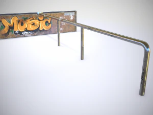 small sk8 ramp pbr textures 3D Model