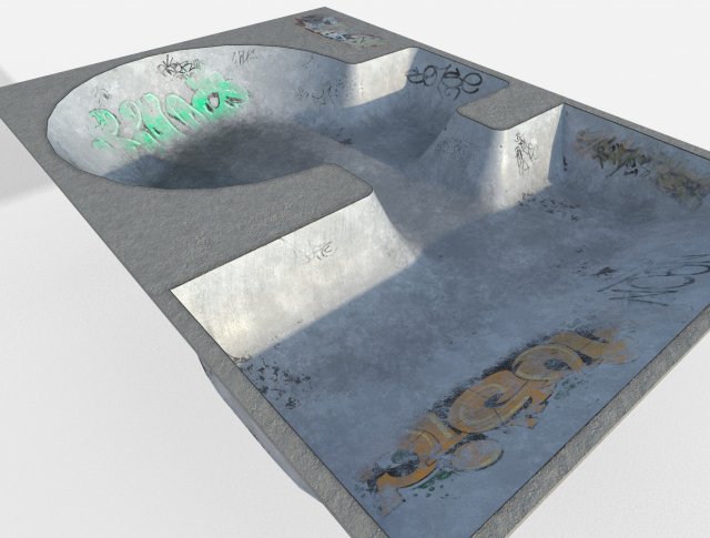 skate park pool Model 3D .c4d .max .obj .3ds .fbx .stl .blend 