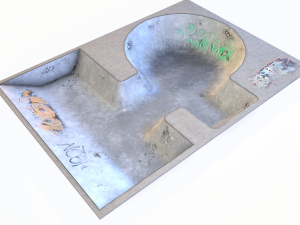 skate park pool Model 3D