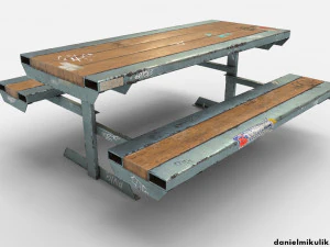 banco de parque de skate texturas pbr Modelo 3D