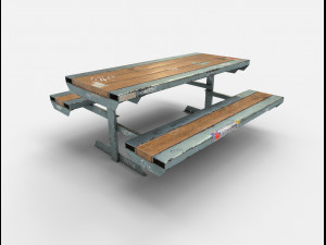 skate park bench pbr textures 3Dモデル