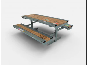 skate park bench pbr textures 3D Model