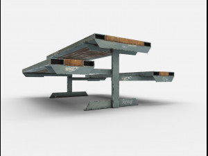 skate park bench pbr textures 3Dモデル
