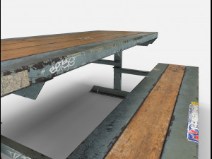 skate park bench pbr textures 3Dモデル
