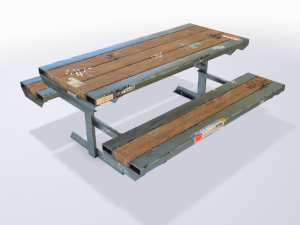 skate park bench pbr textures 3Dモデル