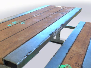 skate park bench pbr textures 3D Model