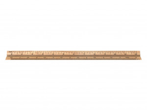 wooden ruler 6 real scale 3D Model