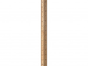 wooden ruler 6 real scale 3D Model