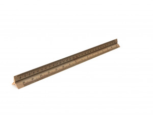 wooden ruler 6 real scale 3D Model