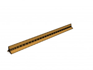 wooden ruler 6 real scale 3D Model