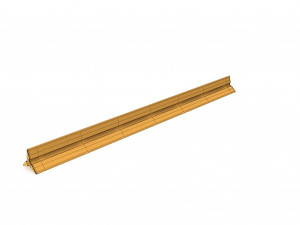 wooden ruler 6 real scale 3D Model