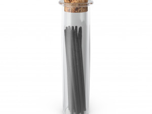 glass phial with graphite Modèle 3D