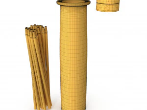 glass phial with graphite 3D Model