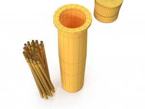 glass phial with graphite 3D Model