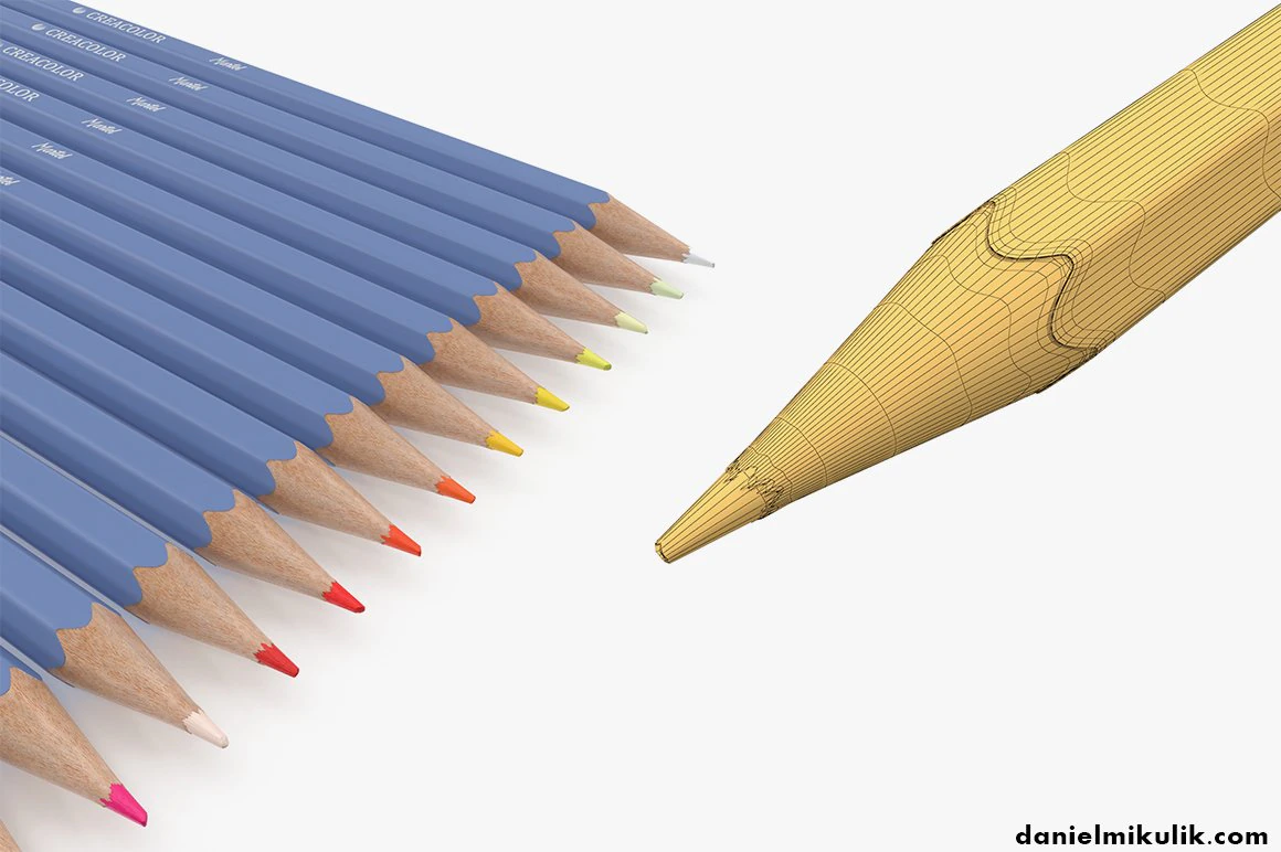 hd color pencil pack 3D Model .c4d .max .obj .3ds .fbx .stl .blend 