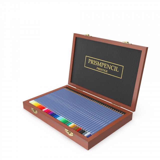 wooden color pencil box model Model 3D .c4d .max .obj .3ds .fbx .stl .blend 