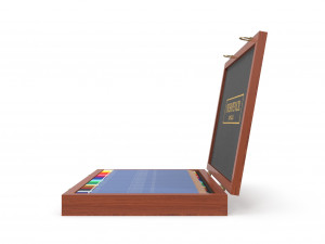 wooden color pencil box model Model 3D