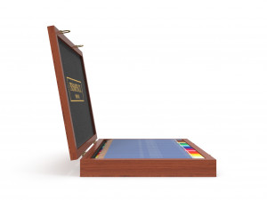 wooden color pencil box model Model 3D