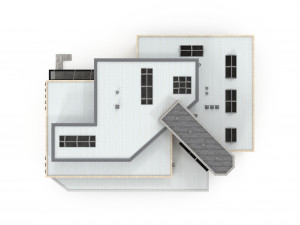 cargo building with interior low poly 3D 模型