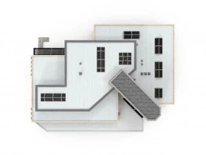 cargo building with interior low poly 3D Model