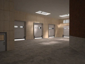cargo building with interior low poly 3D Model