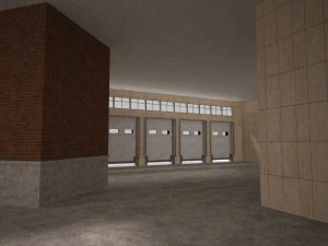 cargo building with interior low poly 3D Model